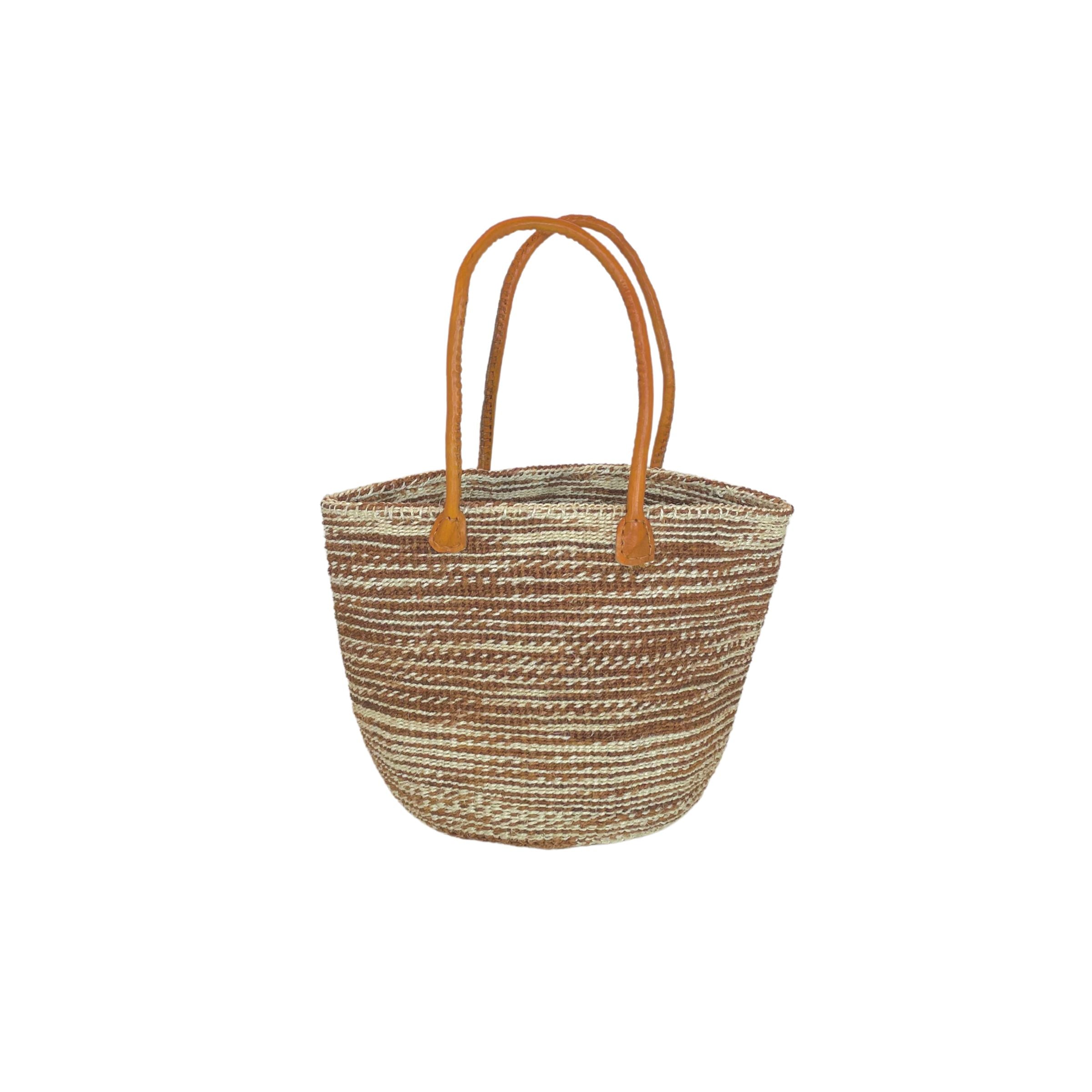 Brown and White Mfuko Bag Nzuri Basket Company