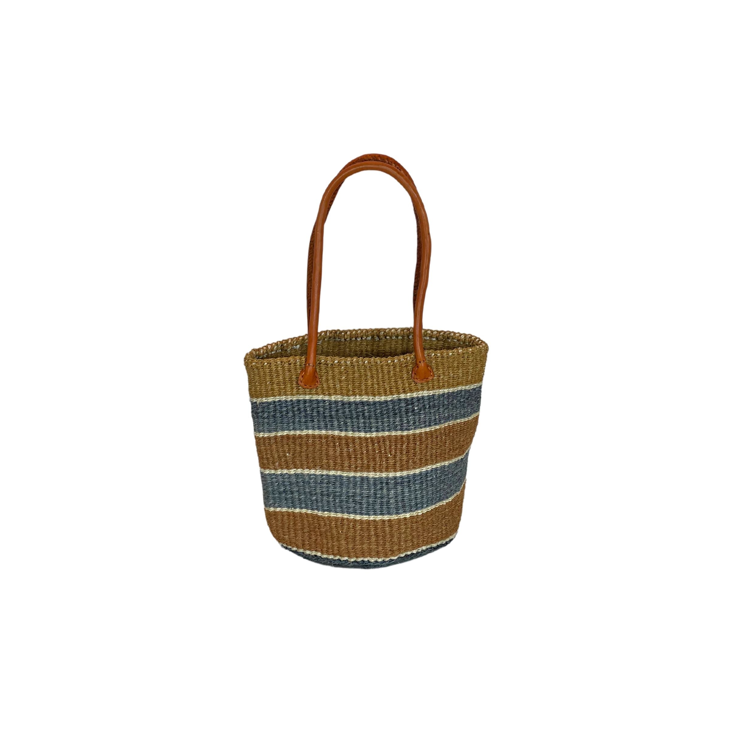 Grey Striped Mfuko Bag Nzuri Basket Company