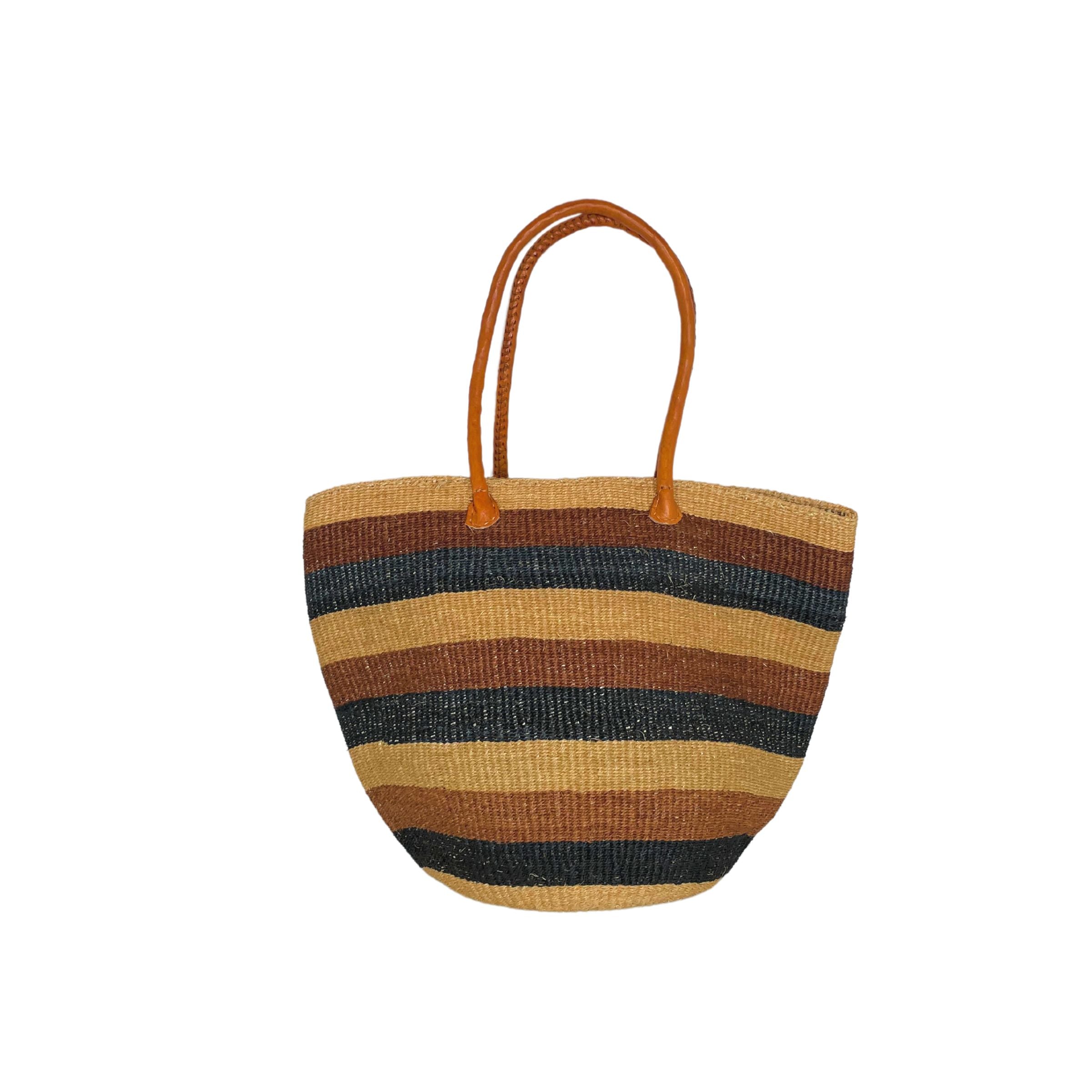 Natural Coloured Shamba Basket Medium, Long Handle Nzuri Basket Company