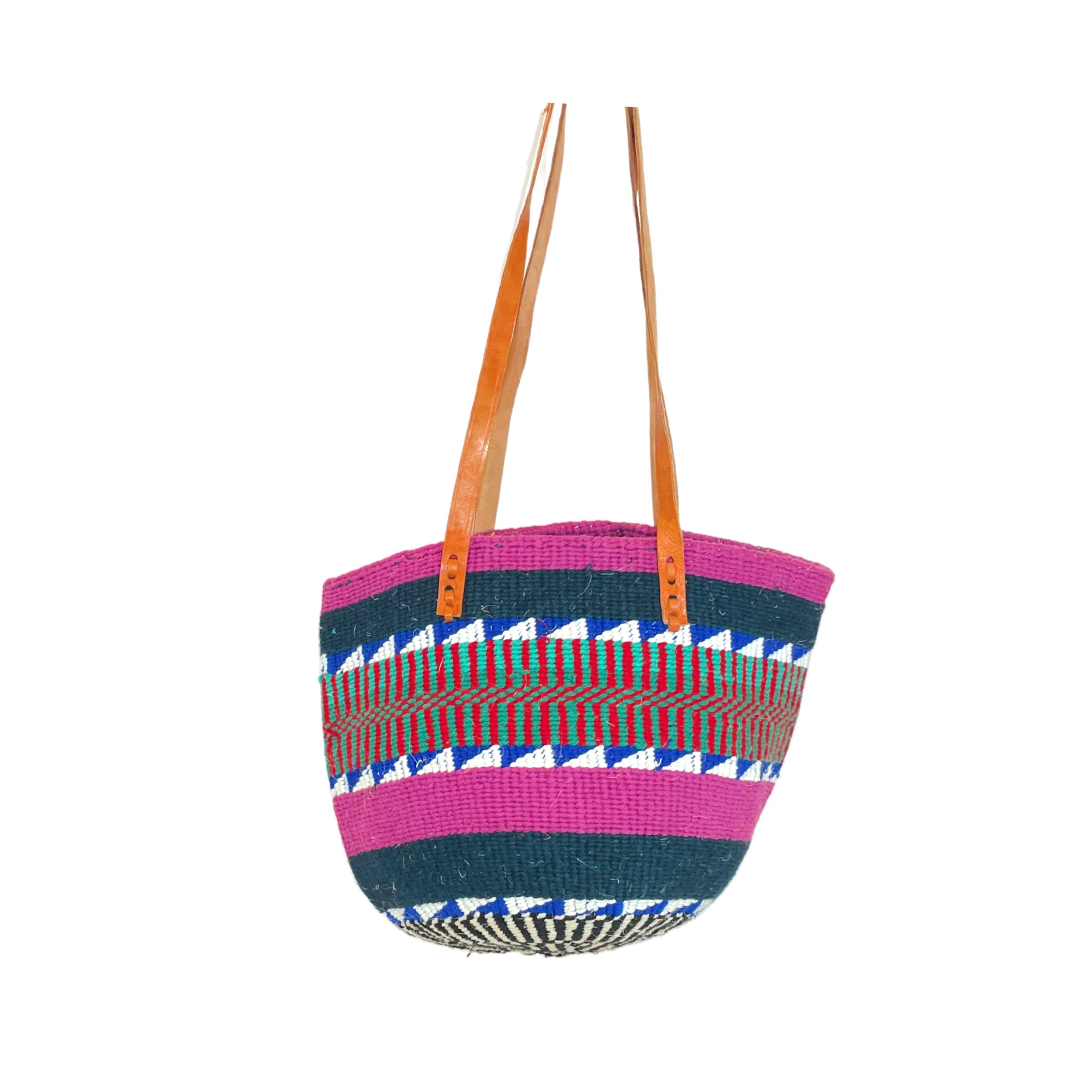 Pink Two Handled Pamba Basket Nzuri Basket Company
